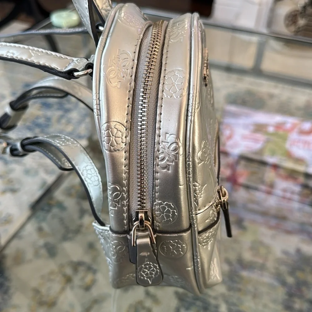 Guess silver mini backpack